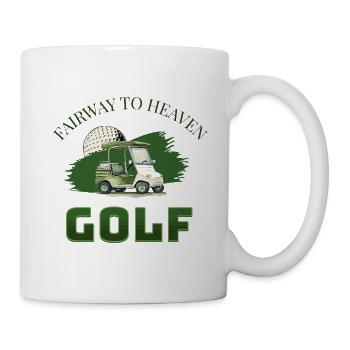 Fairway to Heaven Golf Cart Golfer Motiv - Tasse - Weiß - Rechts