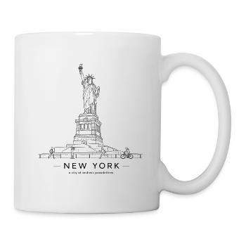 Statue of Liberty New York Line Kunst - Tasse - Weiß - Rechts