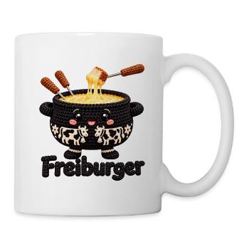 Käsefondue Topfheld mit Kühen - Tasse - Weiß - Rechts