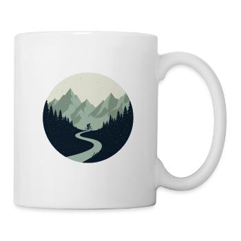 Night Cycling Mountain Moonlit Pass Adventure Tee - Tasse - Weiß - Rechts