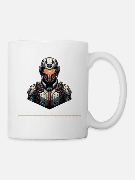 Project Chronos Cyberpunk Mech Design - Tasse - Weiß