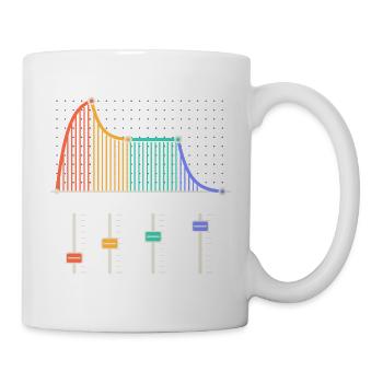 Synth-Hüllkurve mit ihren vier Schiebereglern - Tasse - Weiß - Rechts