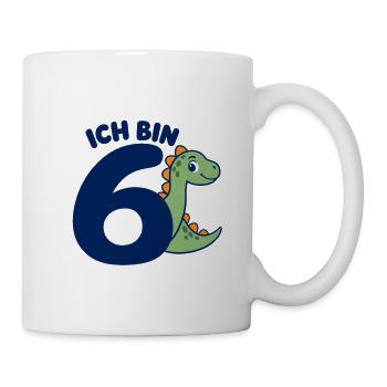 6. Geburtstag Dino - Tasse - Weiß - Rechts