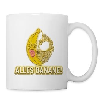 Alles Banane! – Cyber Neon Obst Design - Tasse - Weiß - Rechts