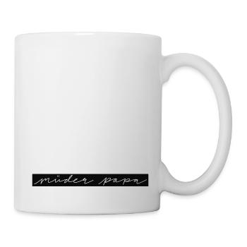Müder Papa black - Tasse - Weiß - Rechts