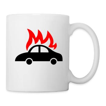 voiture + feu - Mug blanc - blanc - Droite