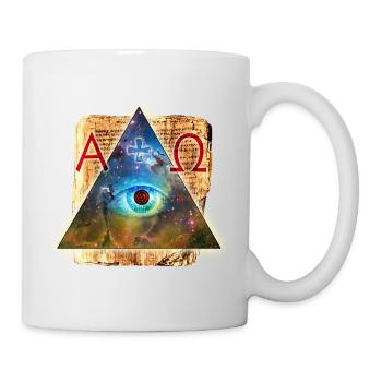 The Eye of God Alpha Omega + - All-Seeing - Mug - white - Right