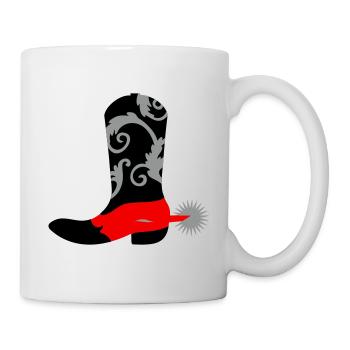 Cowboystiefel - Tasse - Weiß - Rechts