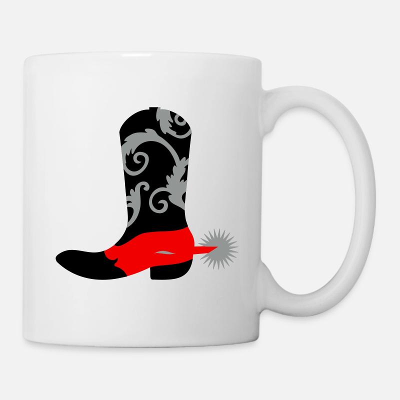 Cowboystiefel - Tasse - Weiß