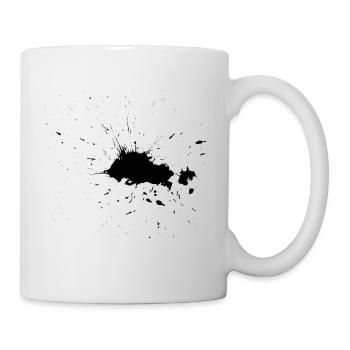 Splash Spritzer Fleck Schmutz Klecks Schwarz Farbe - Tasse - Weiß - Rechts