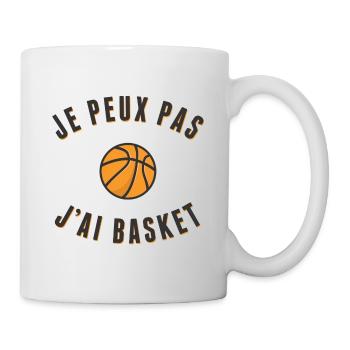 je peux pas j'ai basket - Mug blanc - blanc - Droite