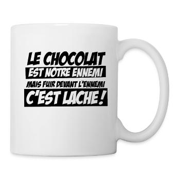 Le Chocolat est notre ennemi ! - Mug blanc - blanc - Droite
