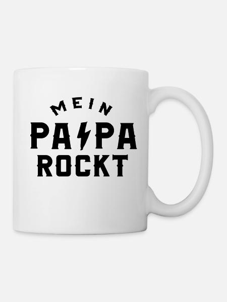 Mein Papa rockt - Tasse - Weiß