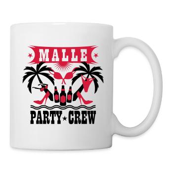15 Malle Party Crew Drinking Team Sex Beer Bier - Tasse - Weiß - Rechts