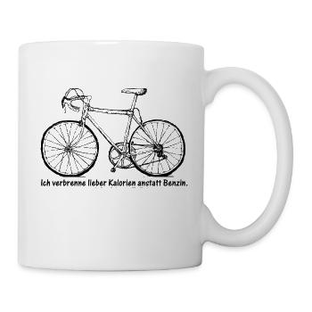 Kalorien anstatt Benzin! Seitenansicht - Tasse - Weiß - Rechts