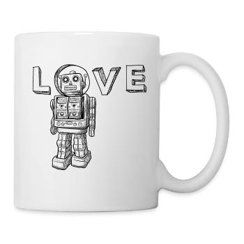Liebes-Roboter-Geschenke für Kinder, Junge, Mädchen, Erwachsene, Vati - Tasse - Weiß - Rechts