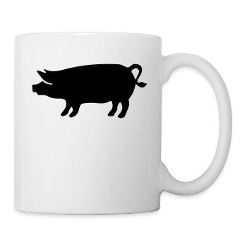 Schwein - Tasse - Weiß - Rechts