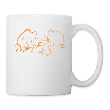 Familie Mammut - Tasse - Weiß - Rechts