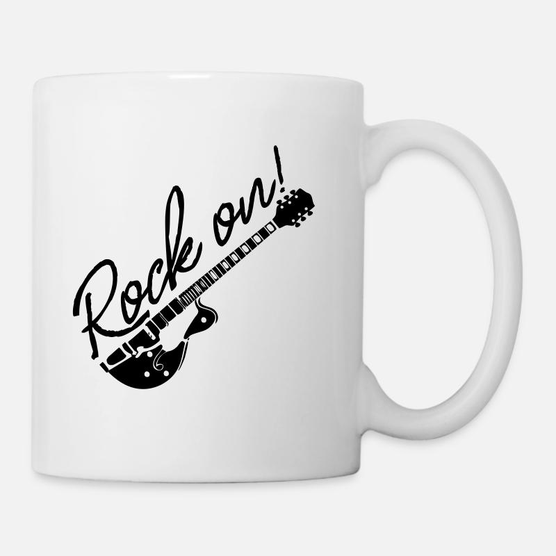 Rock On mit Gitarre - Tasse - Weiß