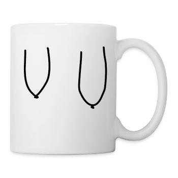 Sexy Geile Hänge Titten Titten Brüste Geschenk - Tasse - Weiß - Rechts
