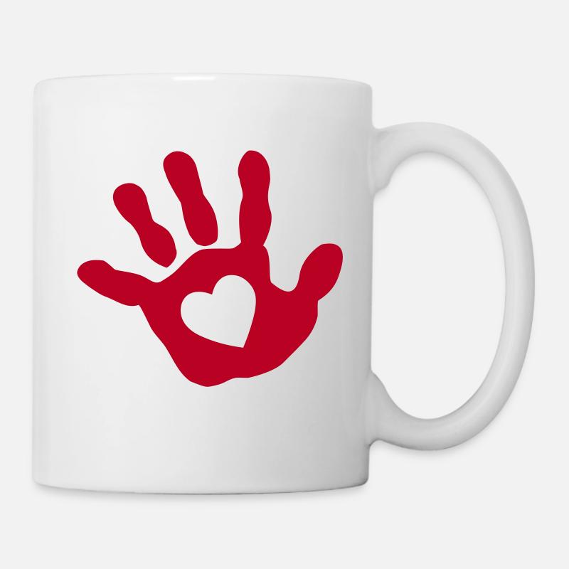 Bébé main - cœur - Mug blanc - blanc