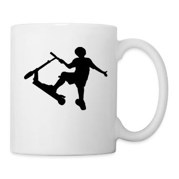 Cascadeur conducteur de scooter dans tromperie - Mug blanc - blanc - Droite