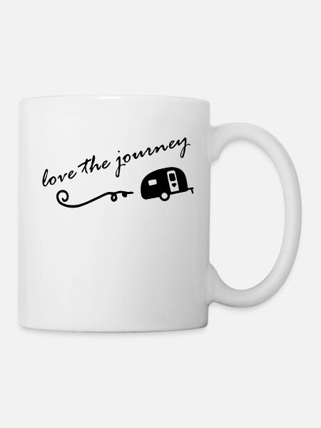 Wohnwagen "love the journey" - Tasse - Weiß