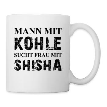 Shisha Mann Kohle Frau Shisha Hookah Geschenk Idee - Tasse - Weiß - Rechts