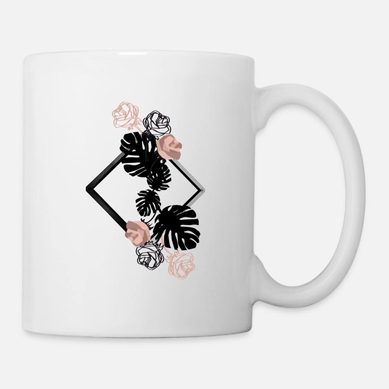 Roses flowers pink - Mug - white