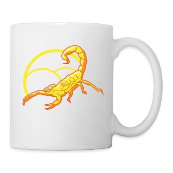 Giftiger gelber Skorpion droht mit seinem Stachel - Tasse - Weiß - Rechts