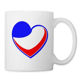 Frankreich Herz - Tasse - Weiß - Rechts