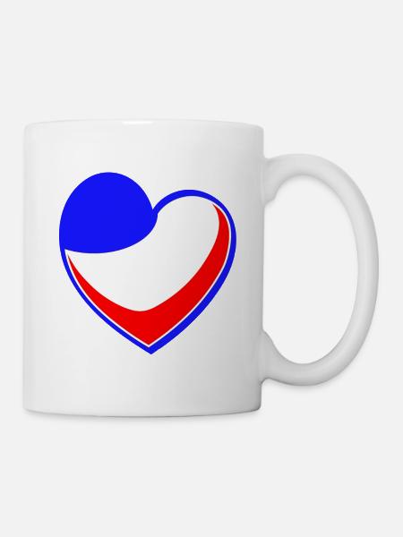 Frankreich Herz - Tasse - Weiß