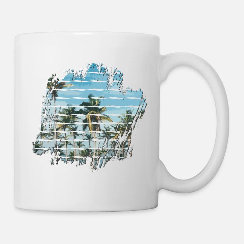 Palmen - Tasse - Weiß