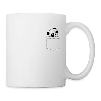 Panda in der Tasche - Comic Panda Tier - Tasse - Weiß - Rechts