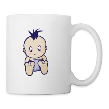 Baby boy boy with diapers - Mug - white - Right