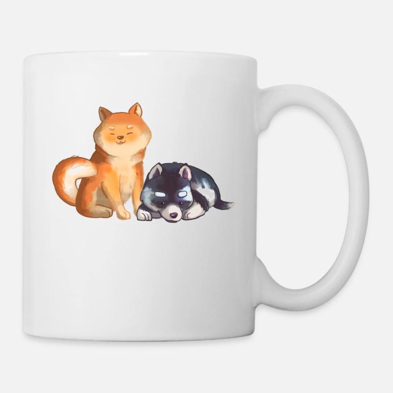 Shiba et Husky - Mug blanc - blanc