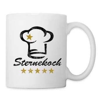 Sternekoch Kochmütze 5 Sterne Koch Chefkoch Grunge - Tasse - Weiß - Rechts