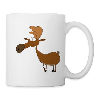 Lustiger Elch Comic in Farbe - Tasse - Weiß - Rechts