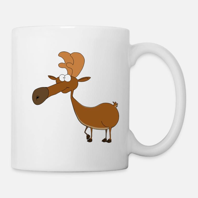 Drôle de bande dessinée Moose en couleur - Mug blanc - blanc