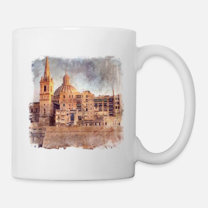 Valletta Malta Vintage Design - Mug - white