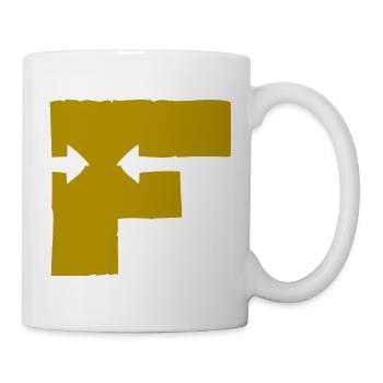 Letter F in graffiti hiphop style in gold - Mug - white - Right