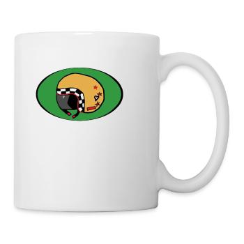 Moto helmet scooter motocross race - Mug - white - Right