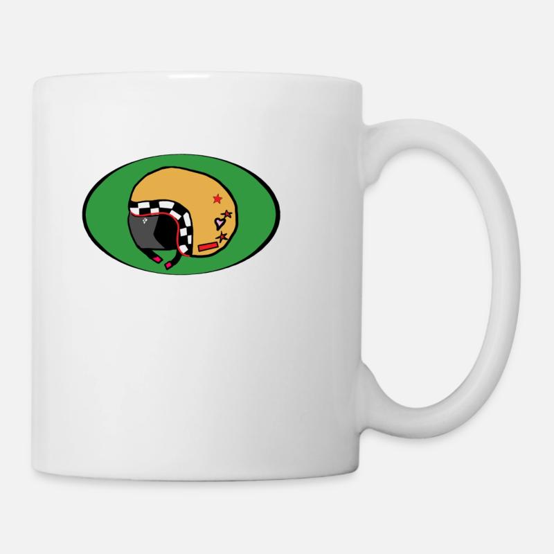 Casque de moto scooter motocross course - Mug blanc - blanc