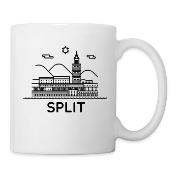 De la Croatie avec amour - Silhouette Split noir - Mug blanc - blanc - Droite