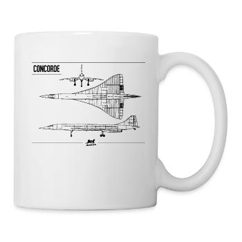 Jet Junkies Concorde Blueprint merch - Tasse - Weiß - Rechts