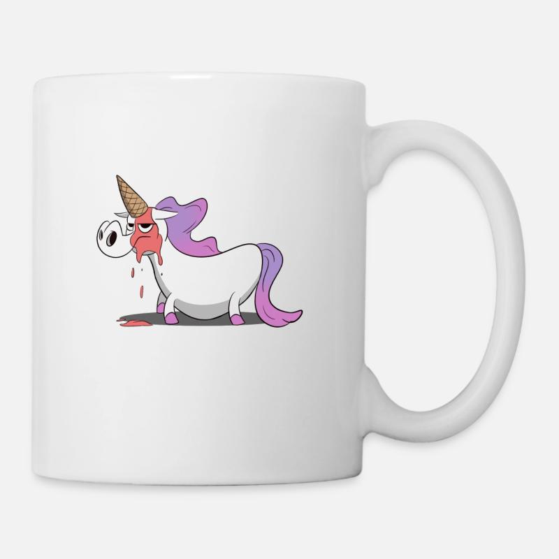Licorne, glace à la licorne dans la gaufre sur la tête - Mug blanc - blanc