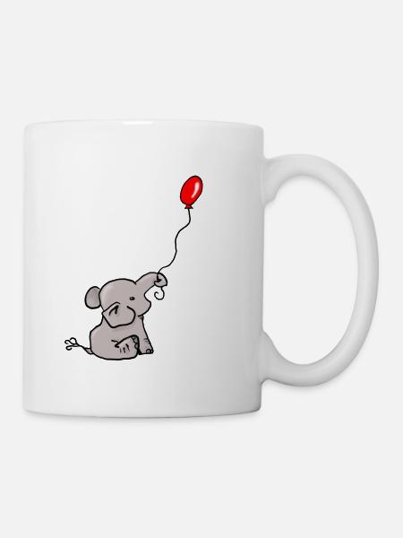 Elephant with balloon - Mug - white