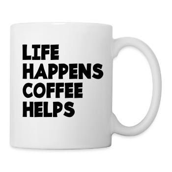 Living Coffee Helps Caffeine Tired Funny saying - Mug - white - Right