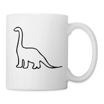 Dino outline Diplodocus gift idea - Mug - white - Right