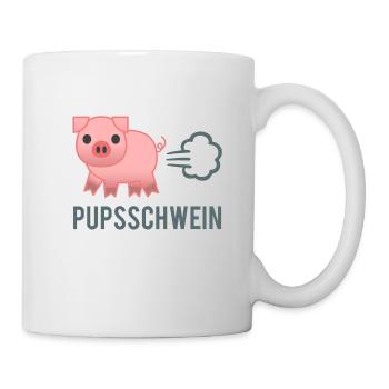 Pups Schwein - Tasse - Weiß - Rechts